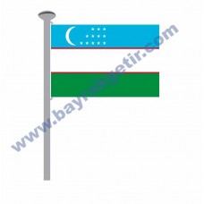 ÖZBEKİSTAN GÖNDER BAYRAK 50x75 ( EBAT SEÇİNİZ )